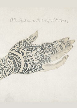 Marquesan artefacts, and the queen's tattooed hand