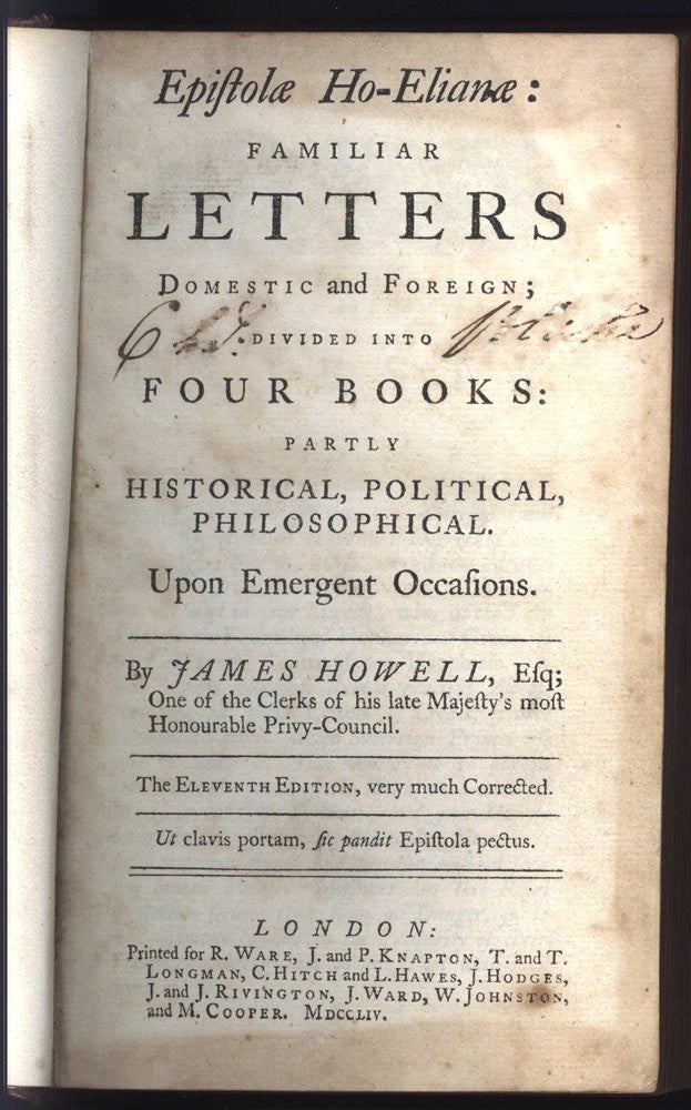 Item #2408210 Epistolae Ho-Elianae familiar letters.. upon emergent occasions. James HOWELL.