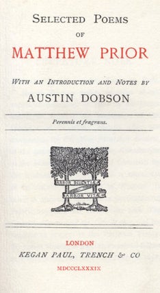 Selected poems with an introduction and notes by Austin Dobson.