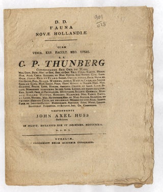 Item #2901028 D.D. Fauna Novae Hollandiae…. John Axel HUSS, Carl Peter THUNBERG