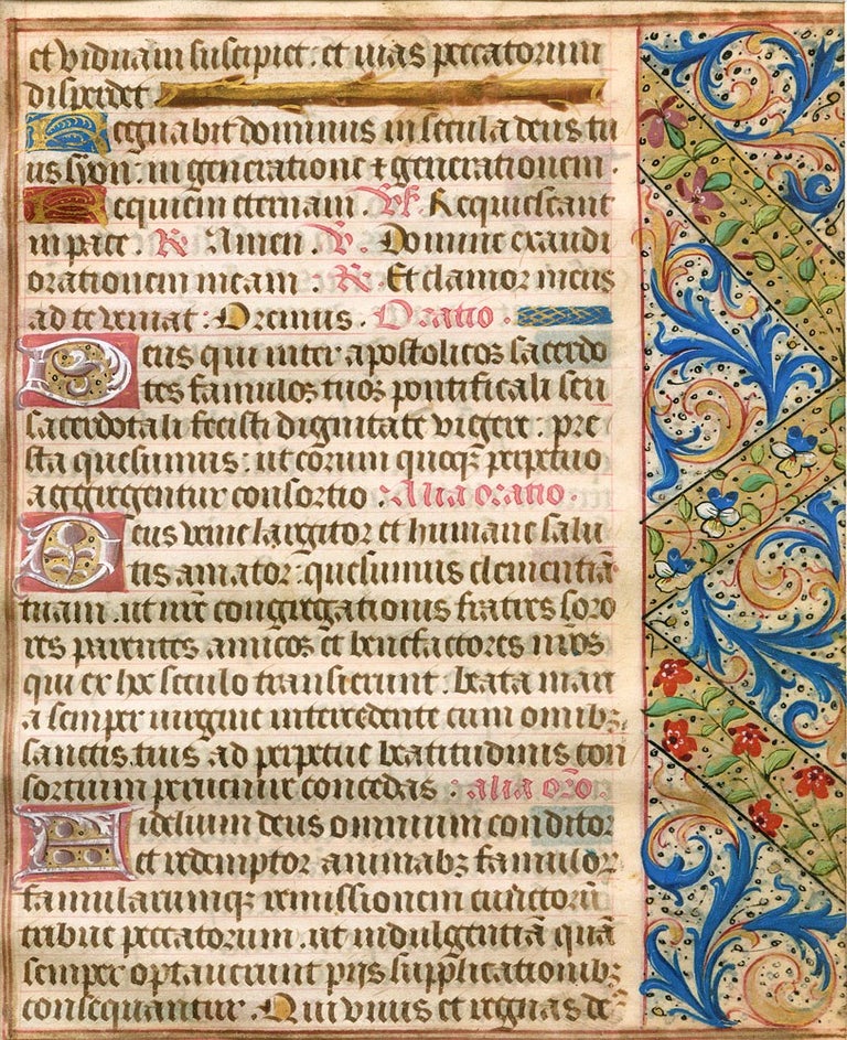 Item #2909699 Illuminated leaf from a Book of Hours. FRENCH ILLUMINATOR.