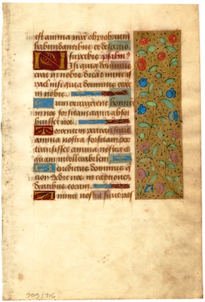 Item #2909716 Illuminated leaf from a Book of Hours. FRENCH ILLUMINATOR