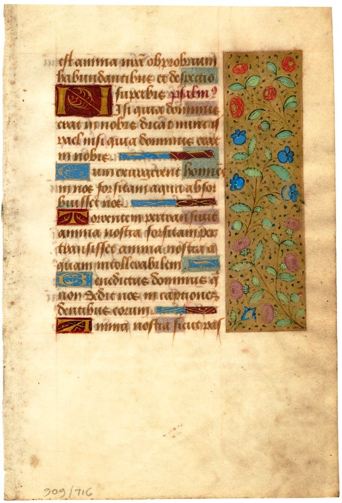 Item #2909716 Illuminated leaf from a Book of Hours. FRENCH ILLUMINATOR.
