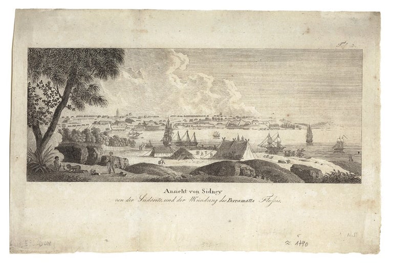 Item #2909760 Ansicht von Sidney von der Südseite, und der Mündung des Parramatta Flusses. C. A. LESUEUR, after.