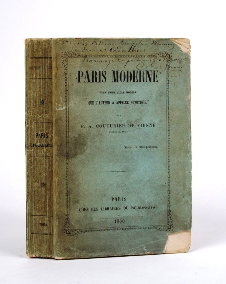 Item #3005388 Paris Moderne: Plan d'une ville Modèle que l'Auteur a appelée Novutopie. F. A. COUTURIER DE VIENNE.