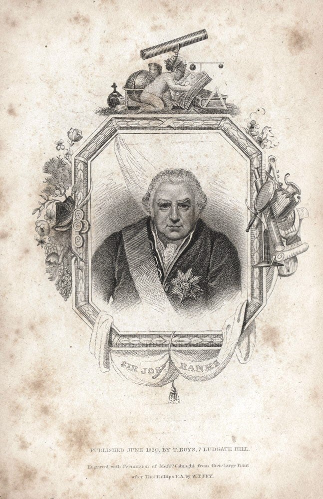 Item #3007733 Sir Josh. Banks. PORTRAIT, William Thomas FRY, engraver.