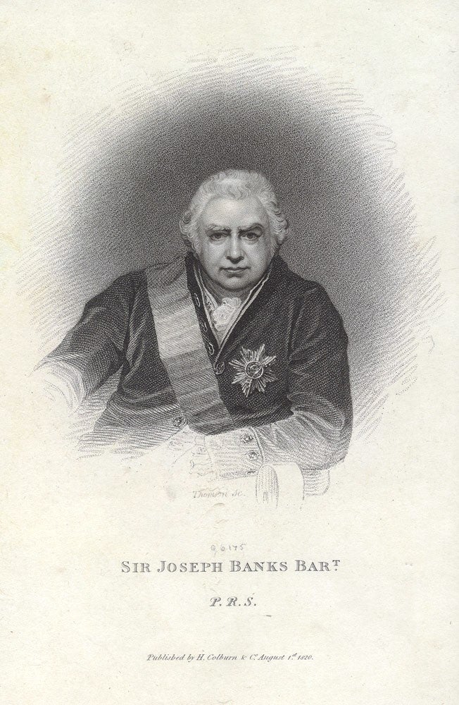 Item #3007735 Sir Joseph Banks Bart. PORTRAIT, James THOMSON, engraver.