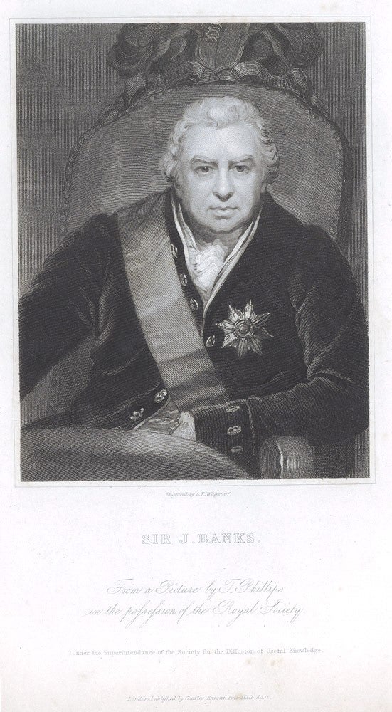Item #3007736 Sir J. Banks. PORTRAIT, Charles Edward WAGSTAFF, engraver.