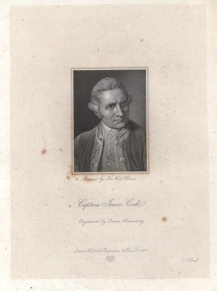Item #3007744 Captain James Cook (proof copy). Cosmo ARMSTRONG, after Nathaniel DANCE, engraver.