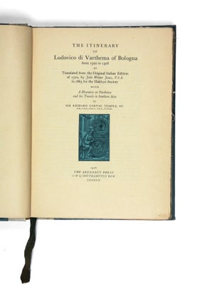 Item #3202206 The Itinerary of Ludovico di Varthema of Bologna from 1502 to 1508…. Lodovico...