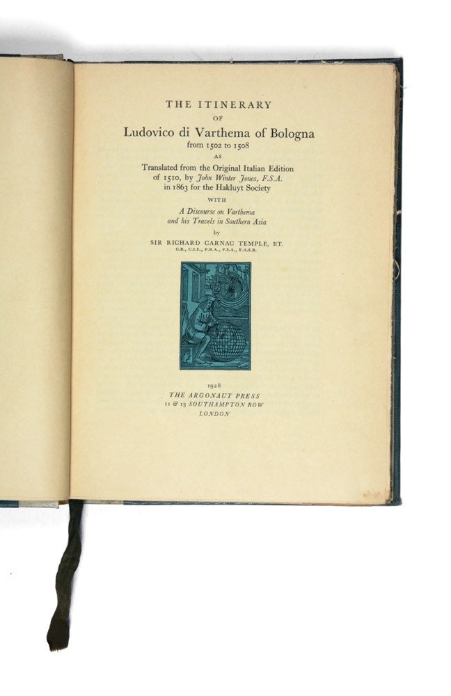 Item #3202206 The Itinerary of Ludovico di Varthema of Bologna from 1502 to 1508…. Lodovico VARTHEMA.