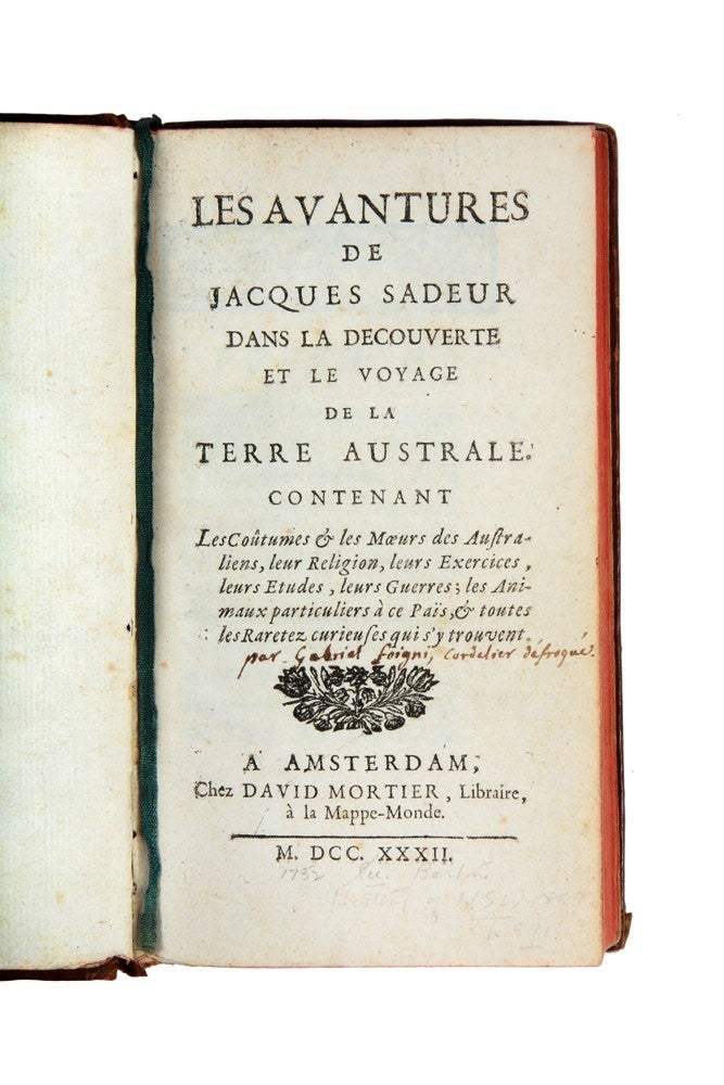 Item #3601256 Les Avantures de Jacques Sadeur dans la découverte et le voyage de la Terre Australe…. Gabriel de FOIGNY.