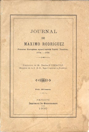 Item #3702871 Journal de Maximo Rodriguez, premier Européen ayant habité Tahiti (Tautira)....