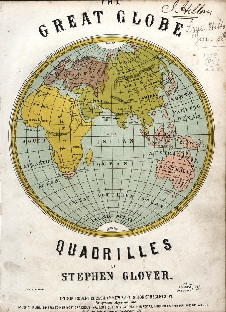 Item #3702889 The Great Globe Quadrilles on Airs Characteristic of All Nations. Stephen GLOVER.