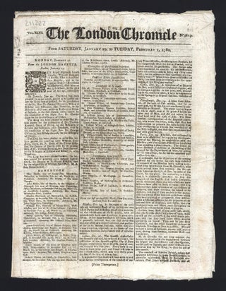 Item #3707087 London Chronicle, late January 1780, containing account of conflict with the...
