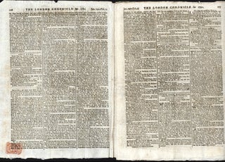 London Chronicle, late January 1780, containing account of conflict with the Spanish in Florida.