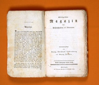 Item #3802480 'O-Tahiti' [in] Göttingisches Magazin der Wissenschaft und Litteratur. Georg FORSTER