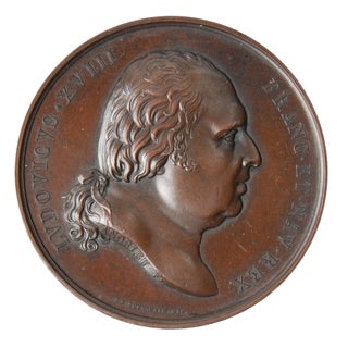 Bronze medal for the voyage of the Coquille. Obverse: Portrait of "Ludovicus XVIII. Franc et Nav. Rex". Reverse: Voyage Autour du Monde de la Corvette La Coquille (plus long inscription see below).