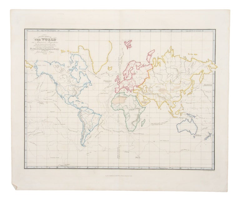 Item #3809892 A Plane Chart of the World on Mercator's Projection, With the Tracks & Discoveries of the Principal and most recent Navigators…. ASPIN, Abbe GAULTIER.