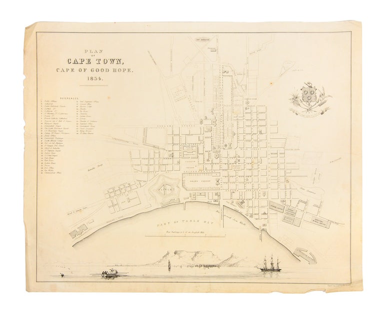 Item #3912476 Plan of Cape Town, Cape of Good Hope. 1854. William DAY.