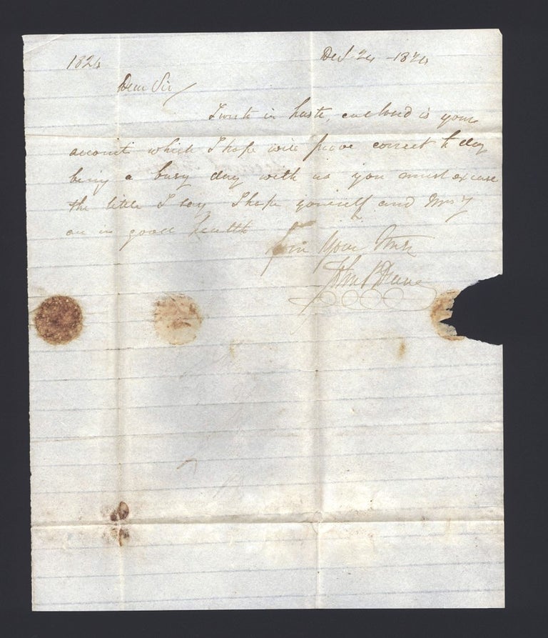 Item #4002672 Letter to Henry Jellicoe Esq at Macquarie River, Hobart Town…. Henry JELLICOE.