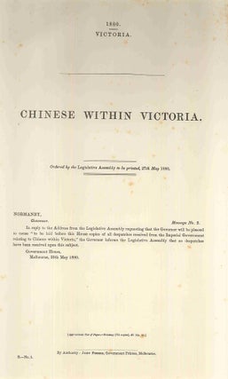 Item #4008003 Chinese Within Victoria. PARLIAMENT OF VICTORIA
