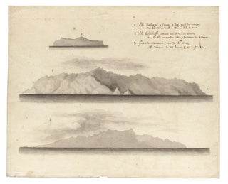 Item #4008115 Three sheets of coastal profiles of landfalls in the Atlantic. Henri de FREYCINET,...