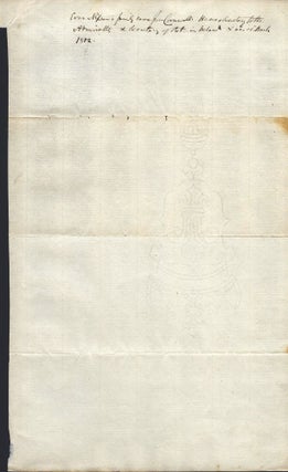 Original manuscript letter to Hamilton Fleming, signed by Under-Secretary Evan Nepean.