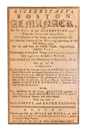 Item #4011293 Bickerstaff's Boston Almanack for the Year of Our Redemption 1775; being the Third...