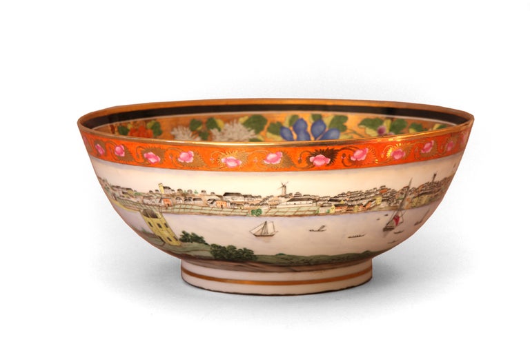 Item #404042 A handmade replica of the precious original "Sydney Punchbowl", the antique Chinese porcelain bowl in the State Library of New South Wales. SYDNEY PUNCHBOWL.