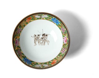 A handmade replica of the precious original "Sydney Punchbowl", the antique Chinese porcelain bowl in the State Library of New South Wales.