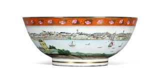A handmade replica of the precious original "Sydney Punchbowl", the antique Chinese porcelain bowl in the State Library of New South Wales.