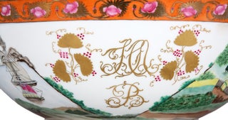 A handmade replica of the precious original "Sydney Punchbowl", the antique Chinese porcelain bowl in the State Library of New South Wales.