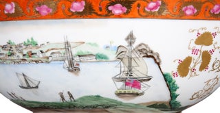 A handmade replica of the precious original "Sydney Punchbowl", the antique Chinese porcelain bowl in the State Library of New South Wales.