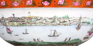 A handmade replica of the precious original "Sydney Punchbowl", the antique Chinese porcelain bowl in the State Library of New South Wales.
