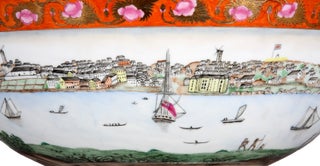 A handmade replica of the precious original "Sydney Punchbowl", the antique Chinese porcelain bowl in the State Library of New South Wales.
