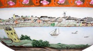 A handmade replica of the precious original "Sydney Punchbowl", the antique Chinese porcelain bowl in the State Library of New South Wales.