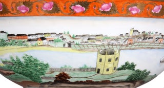 A handmade replica of the precious original "Sydney Punchbowl", the antique Chinese porcelain bowl in the State Library of New South Wales.