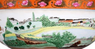 A handmade replica of the precious original "Sydney Punchbowl", the antique Chinese porcelain bowl in the State Library of New South Wales.