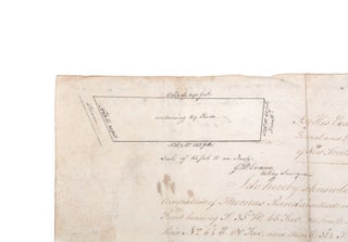 Item #4307506 Land grant on vellum signed by Governor King, and with a small site-sketch by G.W....