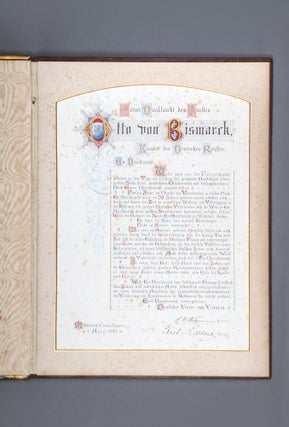 Item #4504774 Illuminated presentation address from the German Association of Victoria to Prince...
