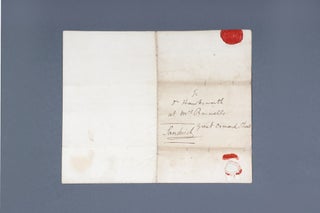 Item #4504815 Autograph letter signed, from the Earl of Sandwich to "Dr Hawkesworth at Mrs...