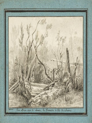 Item #4504851 Original drawing of a scene in Mauritius: "Vue prise sur le chemin du Tamarin à...