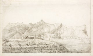 Item #4504924 Original drawing of Port Louis from the Ile aux Tonneliers. BAUDIN VOYAGE,...