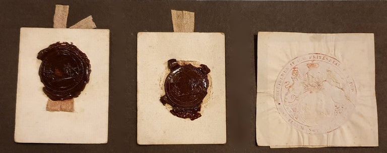 Item #4504985 Original seal-impressions from early Grants. Governor Lachlan MACQUARIE.