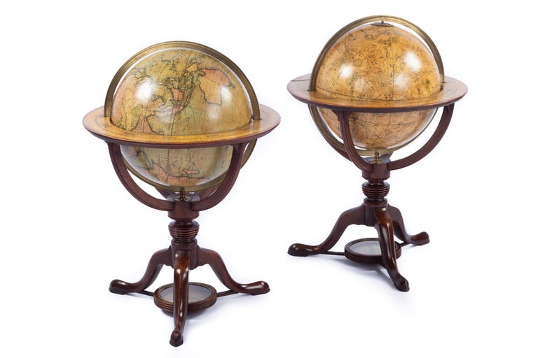 Item #4505208 Pair of Globes: Cary's New Terrestrial Globe, delineated from the best authorities extant. Exhibiting the late discoveries towards the North Pole and every improvement in Geography to the present time. [&] Cary's New Celestial Globe on which are correctly laid down upwards of 3,500 stars. Selected from the most accurate observations and calculated for the year 1800. With the extent of each Constellation precisely defined by Mr. Gilpin of the Royal Society. George and John CARY.