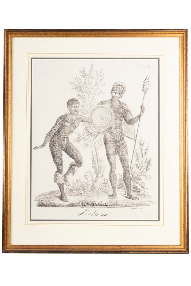 Item #5000582 [Lithograph of Tattooed Marquesans]…. Heinrich Rudolf. BRODTMANN SCHINZ, lithographer and publisher, K. J.