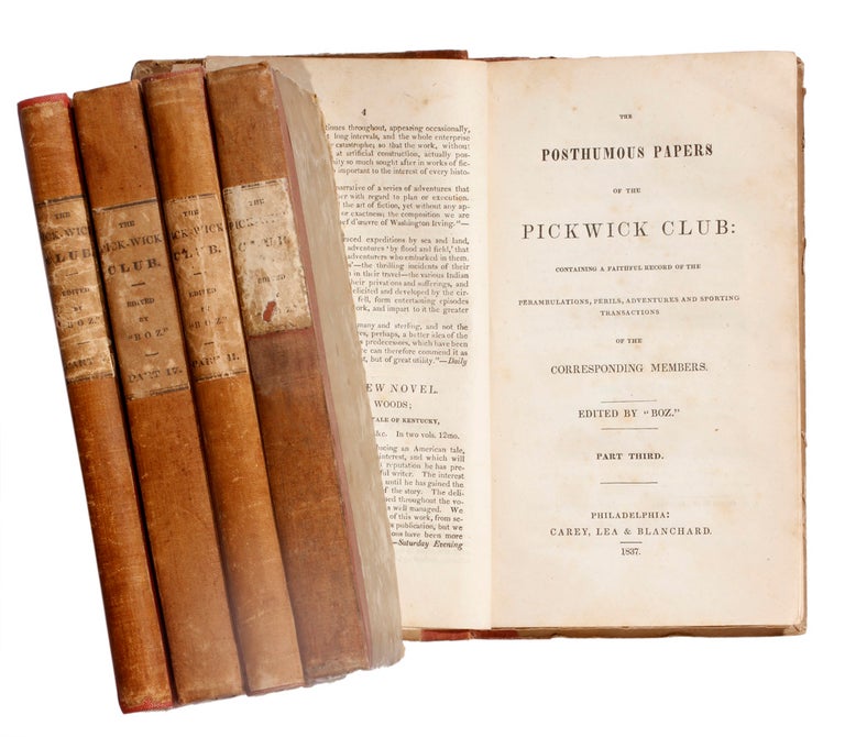 Item #5000622 The Posthumous Papers of the Pickwick Club, edited by "Boz" Charles DICKENS.