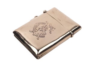 Gold "Vesta" matchbox inscribed "A souvenir from the Sydney Jewish Sabbath School, 1905" with the monogrammed initials "M.A.C.".