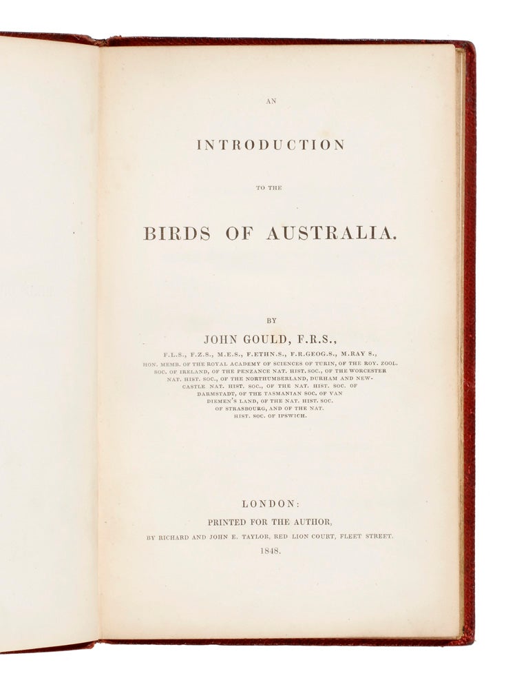Item #5000720 An Introduction to the Birds of Australia. John GOULD.